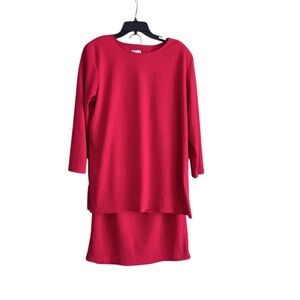 Kathie Lee Red Two-Piece Top & Skirt Set Size XL/16W